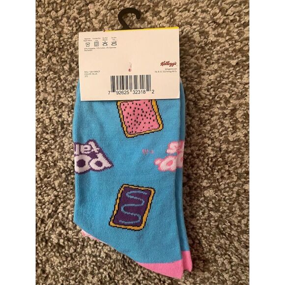 Crazy Socks Men's Pop Tarts Crew Length Socks Blue Fun Novelty 2-Piece Set - Picture 2 of 2